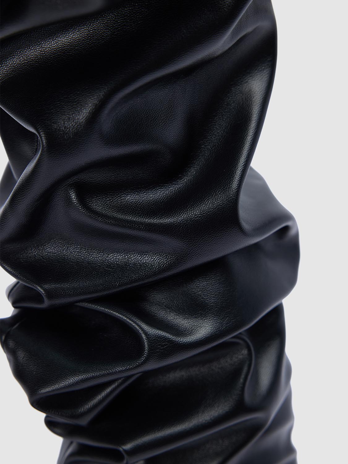 Kitten Heeled Crinkle Knee High Boots - Image 5