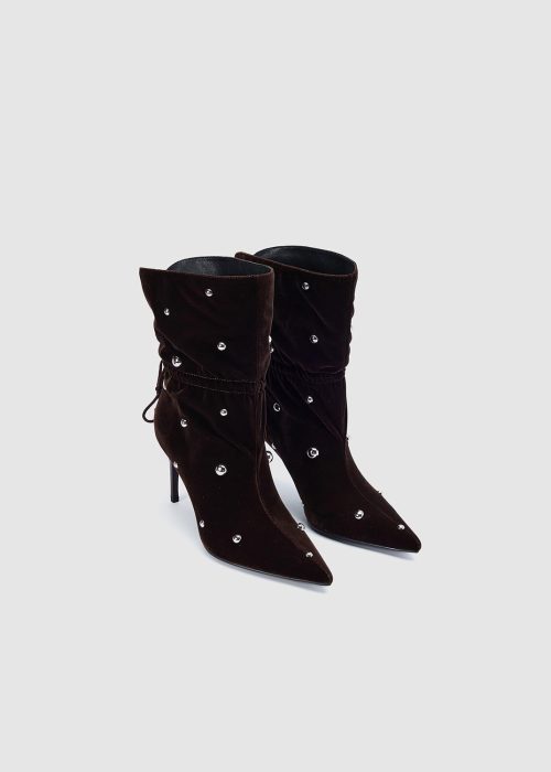 Sparkly Point Toe Ankle Boots