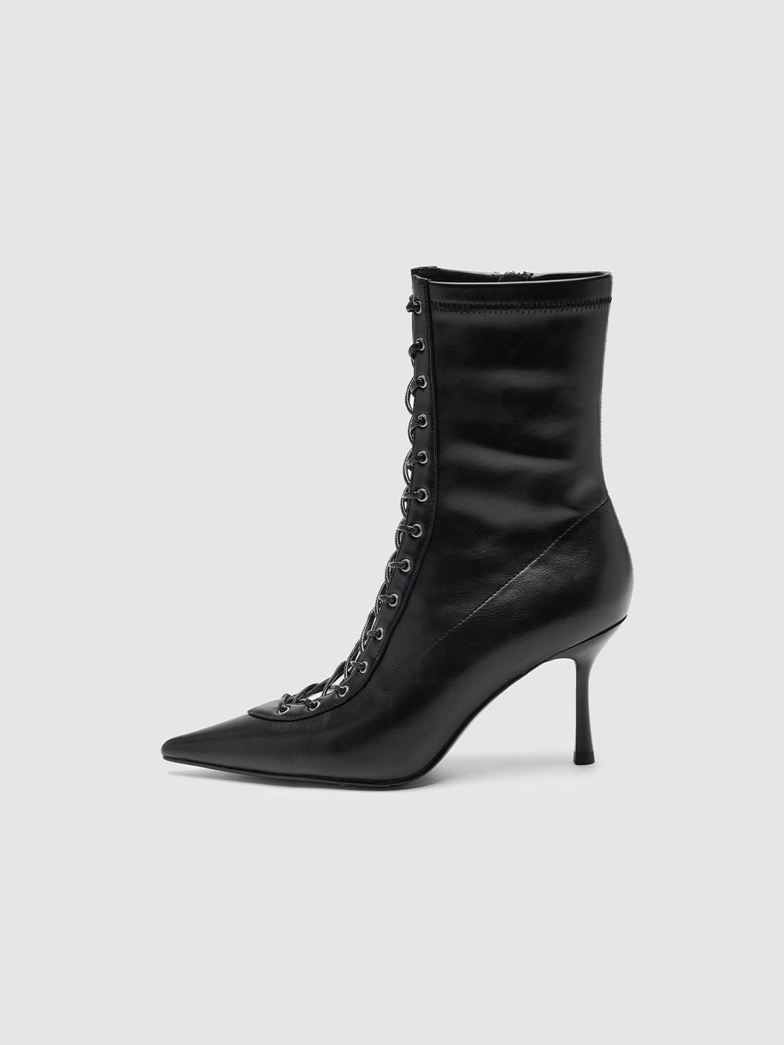 Pointed Toe Lace Up Ankle Boots - Image 3