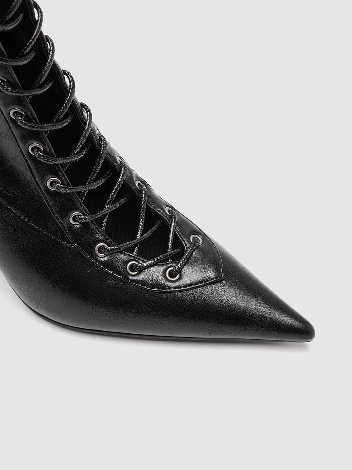 Pointed Toe Lace Up Ankle Boots - Image 7