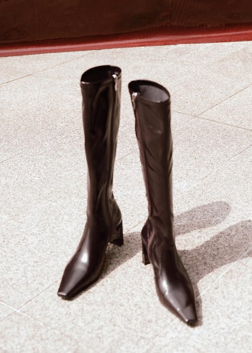 Point Toe Heeled Knee Boots