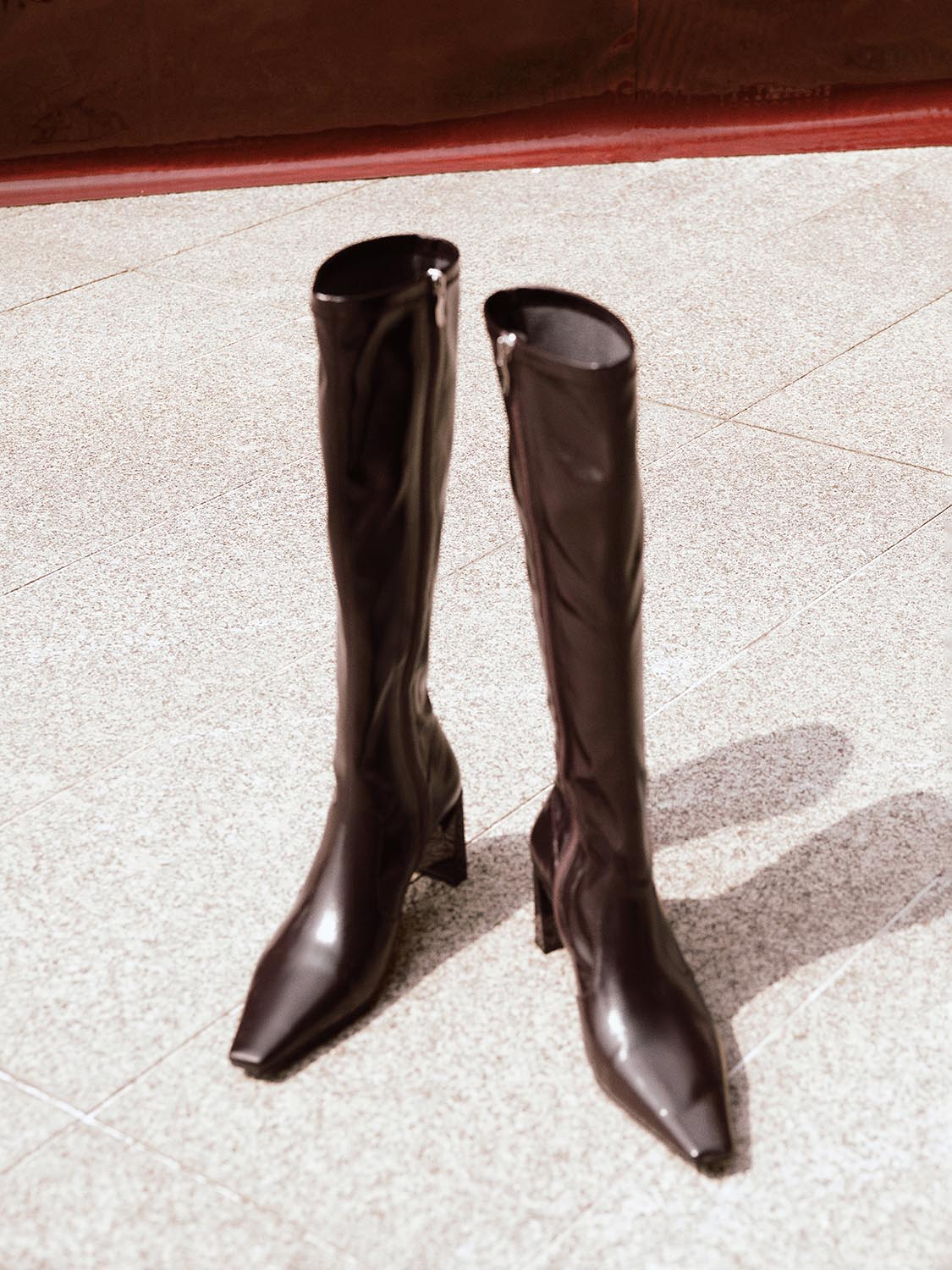 Point Toe Heeled Knee Boots - Image 8