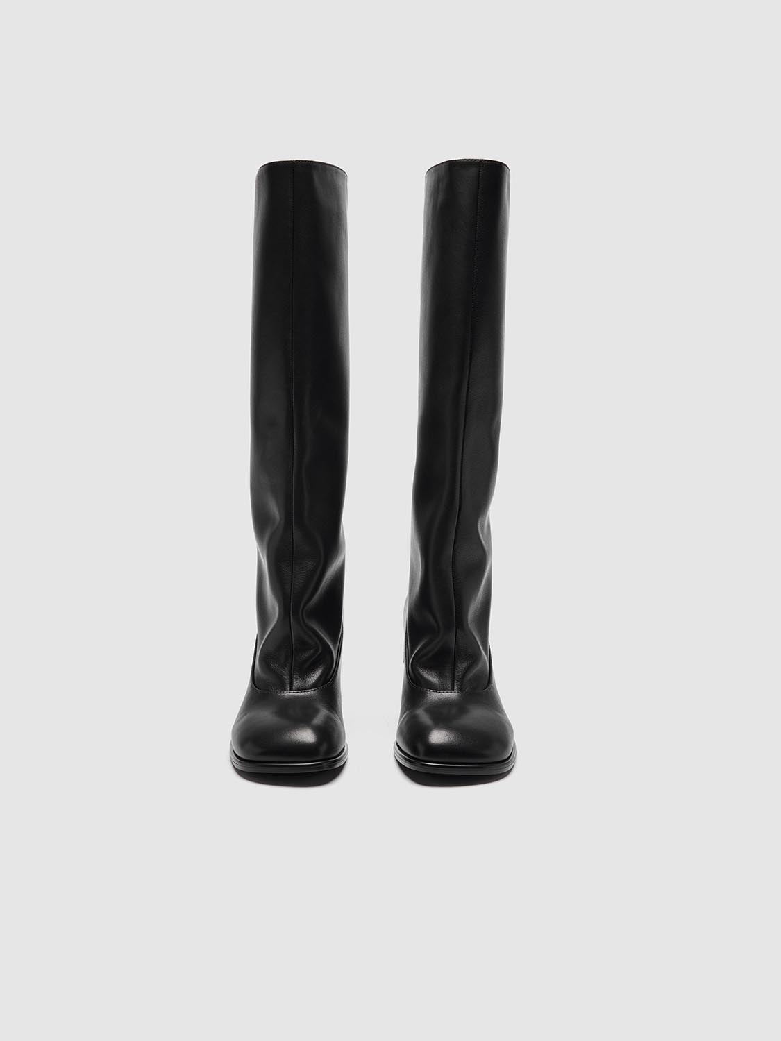 Faux Leather Heeled Knee Boots - Image 2