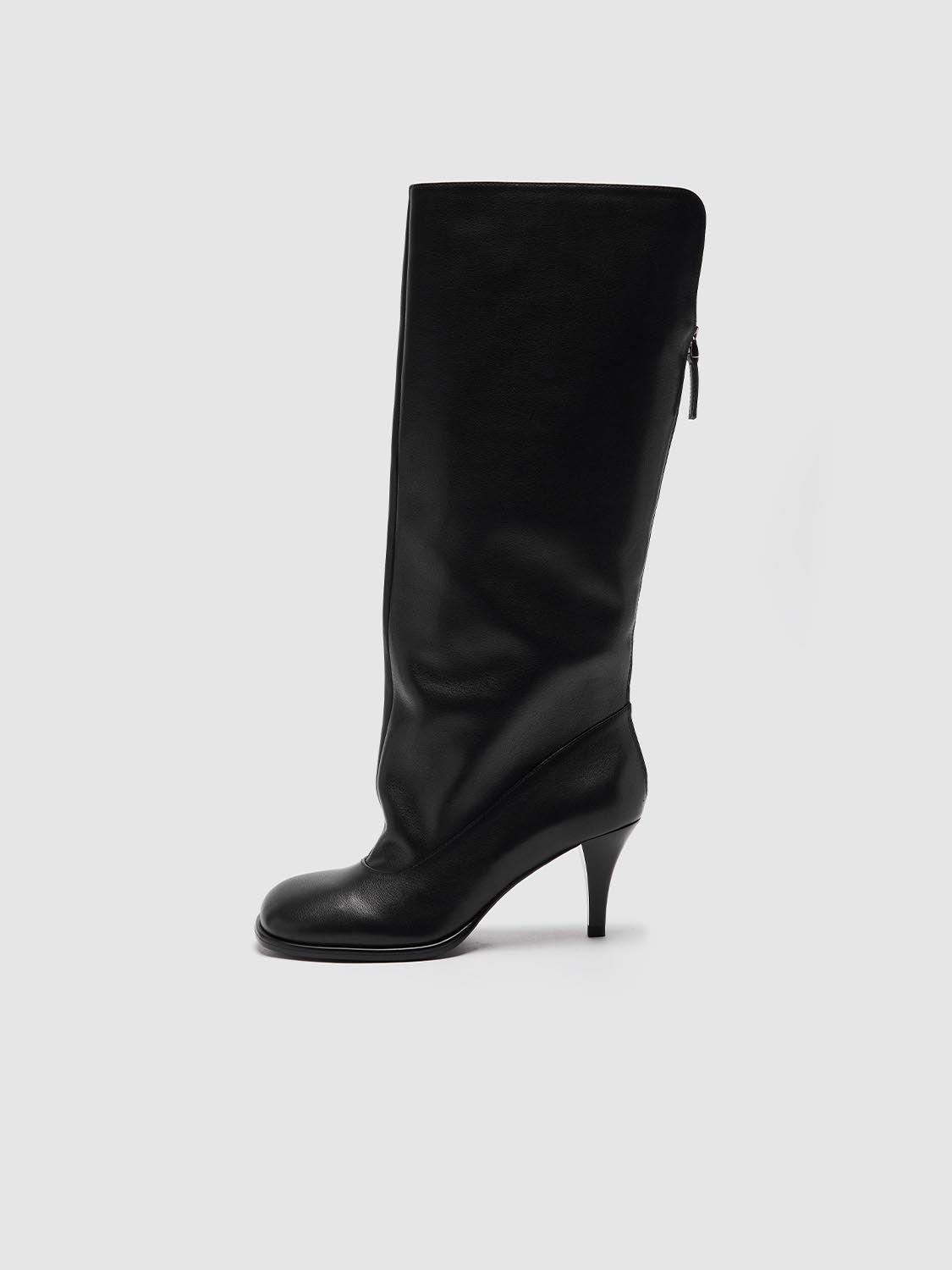 Faux Leather Heeled Knee Boots - Image 3