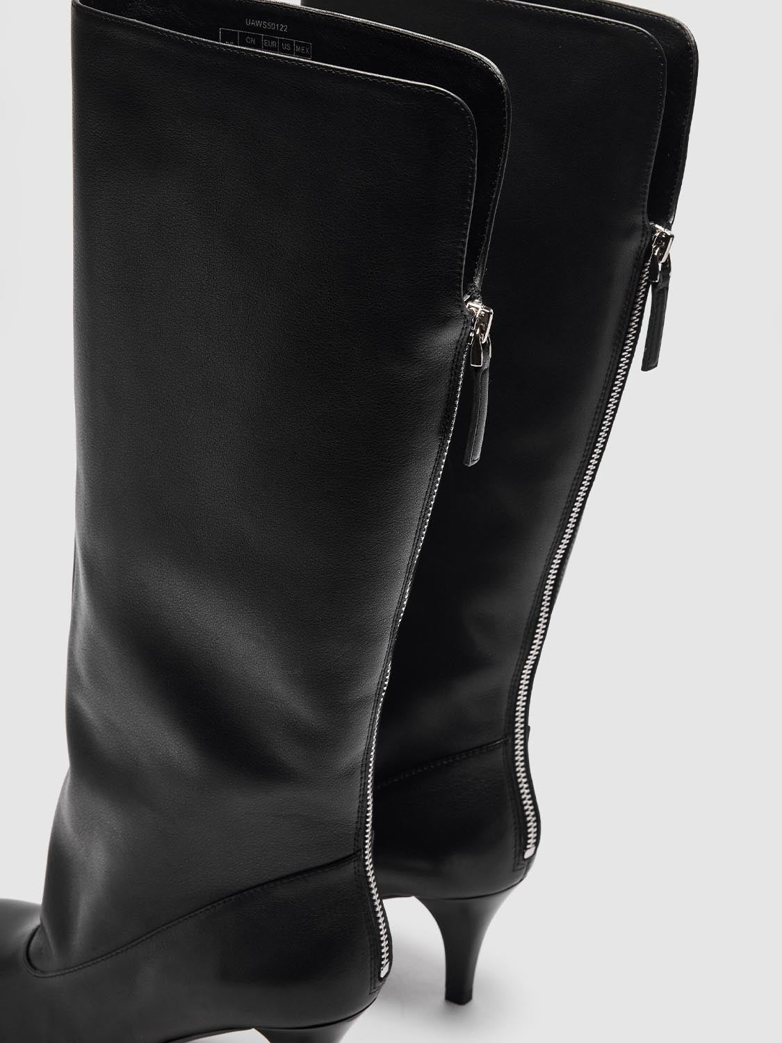 Faux Leather Heeled Knee Boots - Image 6