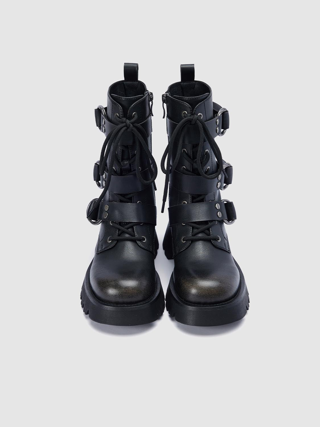 Belt Décor Combat Boots - Image 2