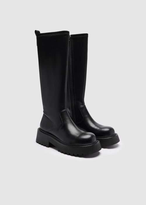 Chunky Heel Knee Boots