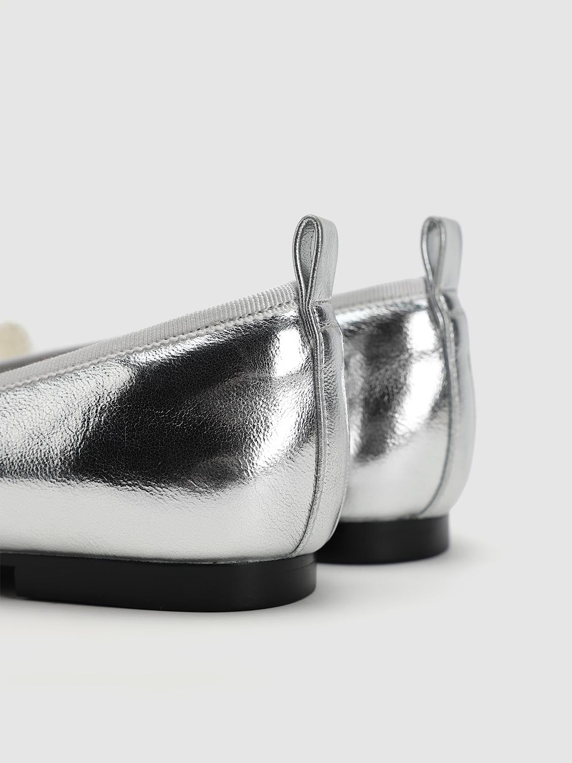 Floral Applique Slip On Sliver Flat - Image 6